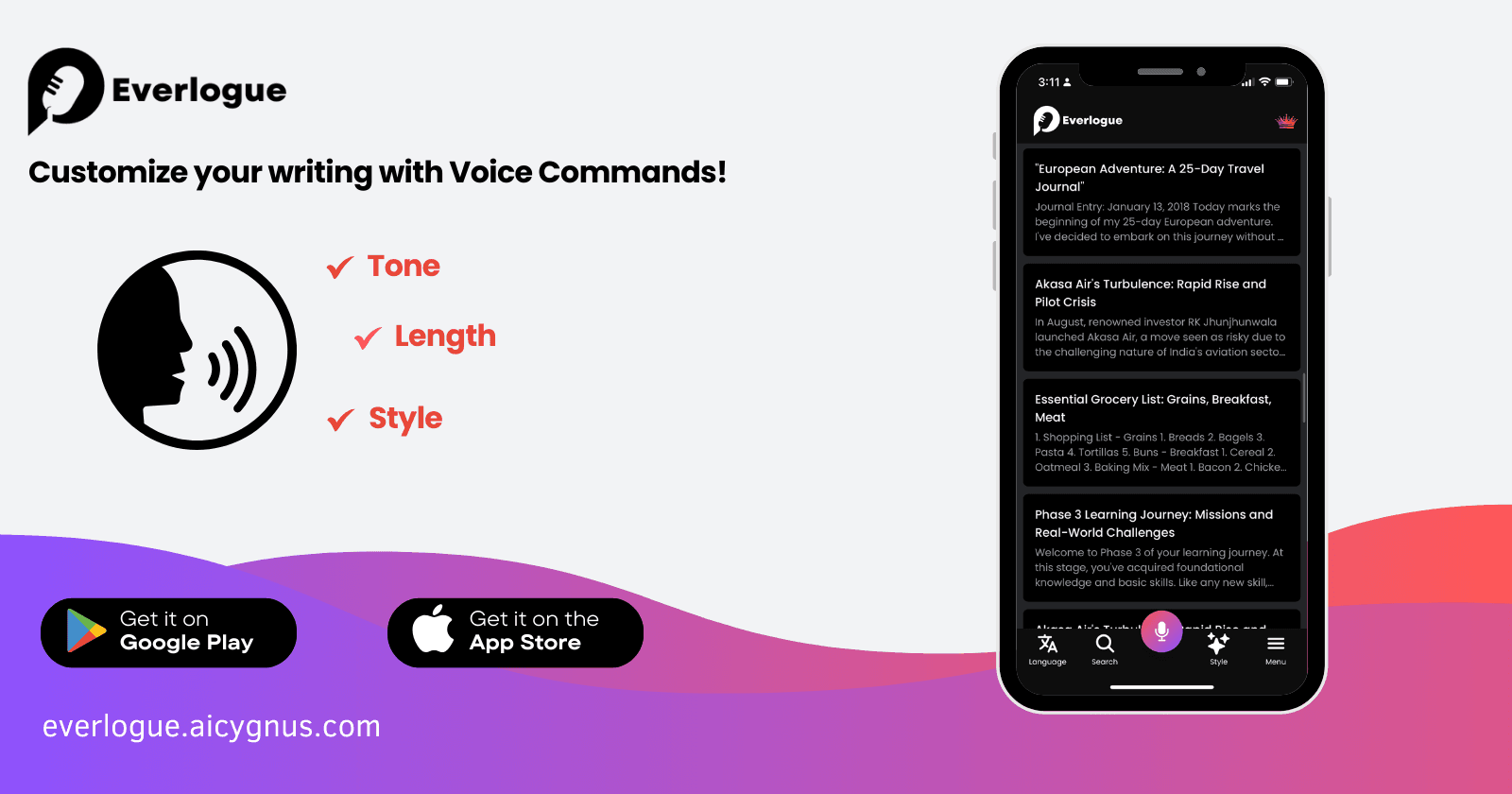 Everlogue's Secret Sauce: Customizing Your Writing Experience with Voice Commands